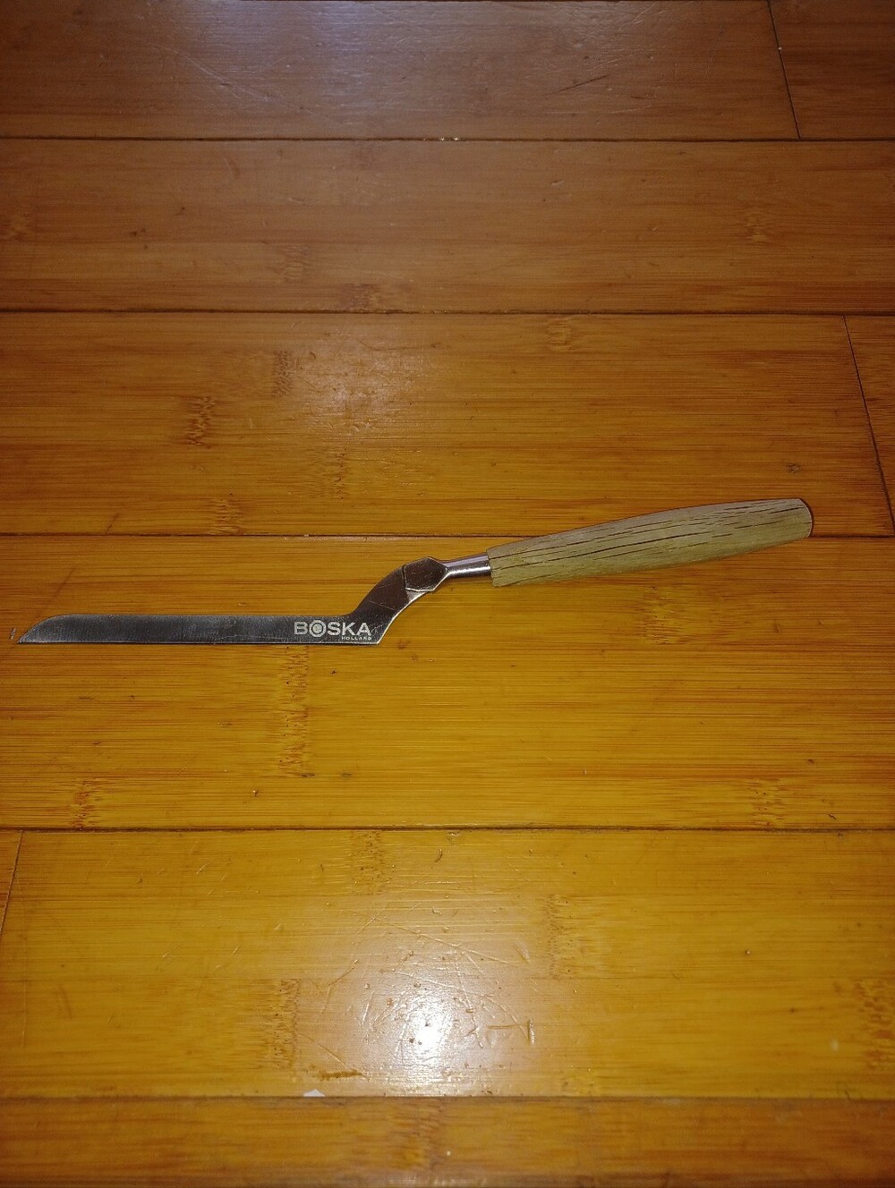 Boska Stainless Steel Cheese Knife with Light Wood Handle